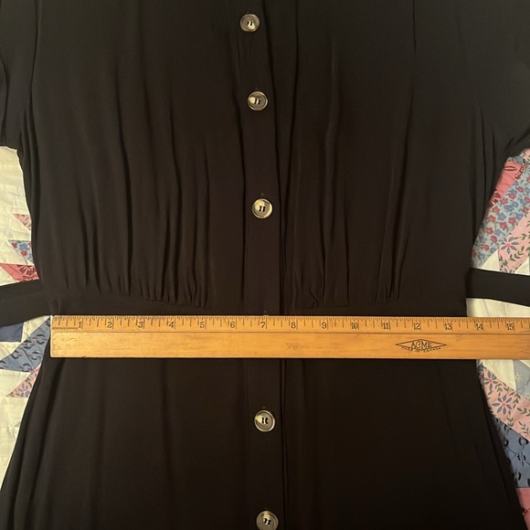 H&M long black shirt dress with tie belt - Picture 13 of 15